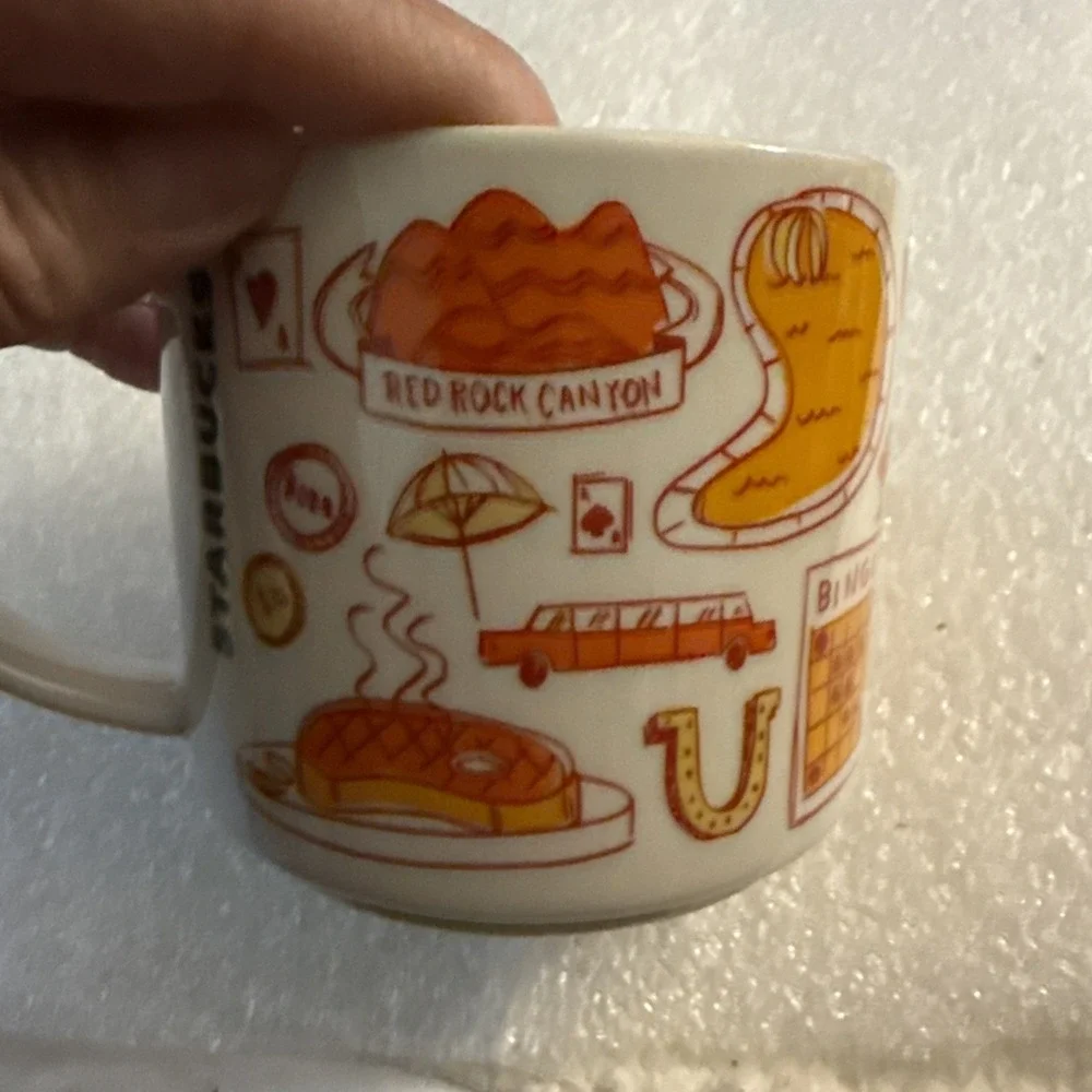 Starbucks Been There Series Las Vegas Ceramic Mug White Orange Red Yellow 2023